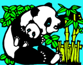 Dibujo Mama panda pintado por michelitha