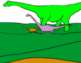 Dibujo Familia de Braquiosaurios pintado por jime8175