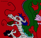 Dibujo Dragón japonés pintado por jeanet