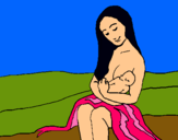 Dibujo Madre con su bebe pintado por galea345