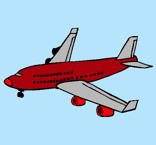 Dibujo Avión de pasajeros pintado por luc10
