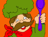 Dibujo Chef con bigote pintado por BAbril