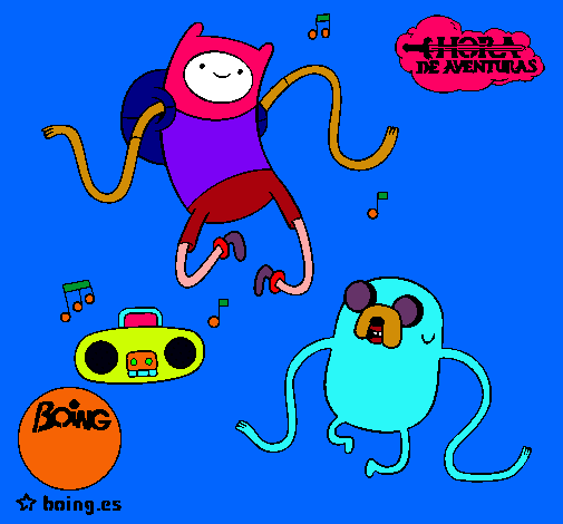 Finn y Jake escuchando música