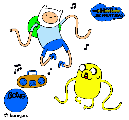 Finn y Jake escuchando música