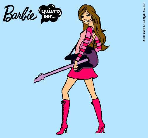 Dibujo Barbie la rockera pintado por Jessica--F