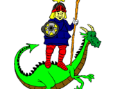 Dibujo Caballero San Jorge y el dragon pintado por anerol