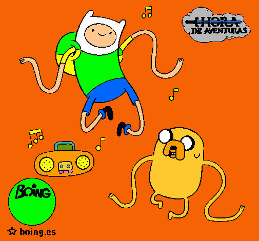 Finn y Jake escuchando música