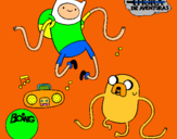 Dibujo Finn y Jake escuchando música pintado por sggfsesdfghf