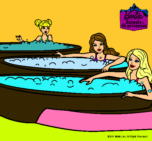 Barbie y sus amigas en el jacuzzi