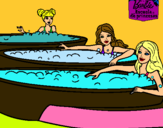 Dibujo Barbie y sus amigas en el jacuzzi pintado por paola123