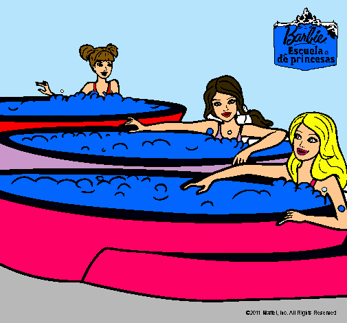 Barbie y sus amigas en el jacuzzi