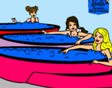 Dibujo Barbie y sus amigas en el jacuzzi pintado por jenmarrrrrrr