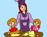 Dibujo Mama cocinera pintado por rubisnella