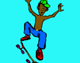 Dibujo Skater pintado por skaters