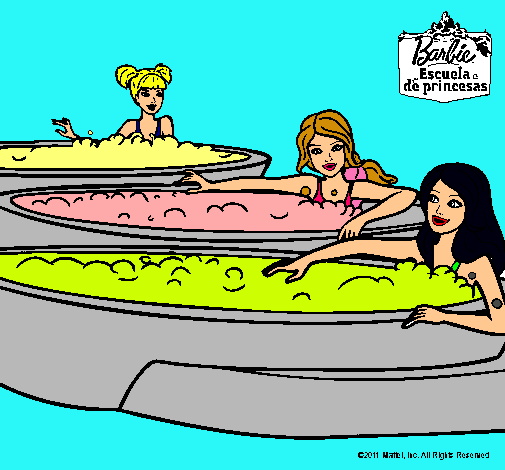 Barbie y sus amigas en el jacuzzi