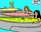 Dibujo Barbie y sus amigas en el jacuzzi pintado por cristina0254