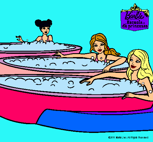 Barbie y sus amigas en el jacuzzi