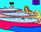 Dibujo Barbie y sus amigas en el jacuzzi pintado por sinari