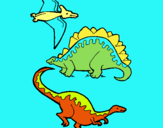 Dibujo Tres clases de dinosaurios pintado por Nicolas24