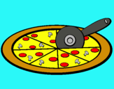 Dibujo Pizza pintado por migl