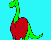 Dibujo Diplodocus con camisa pintado por JesusAlex
