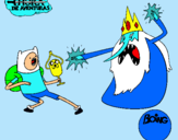 Dibujo Rey Hielo contra Finn pintado por skiper9