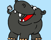 Dibujo Hipopótamo pintado por hippo