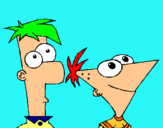 Dibujo Phineas y Ferb pintado por juanito2