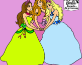 Dibujo Barbie y sus amigas princesas pintado por emelyyyyyy