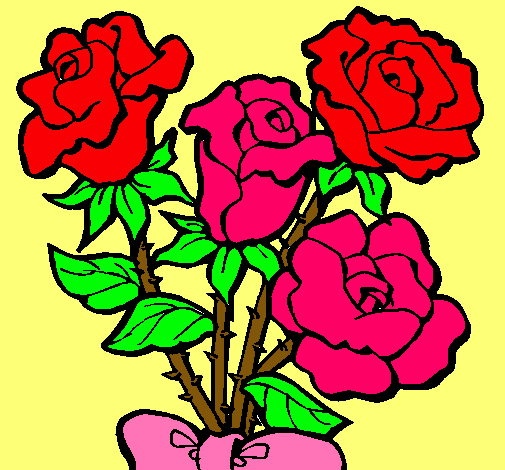 Dibujo Ramo de rosas pintado por yisel