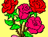 Dibujo Ramo de rosas pintado por yisel