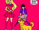 Dibujo Barbie con su perrito y una amiga pintado por nayelly 