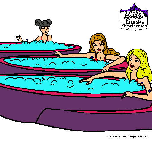 Barbie y sus amigas en el jacuzzi