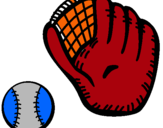 Dibujo Guante y bola de béisbol pintado por ball