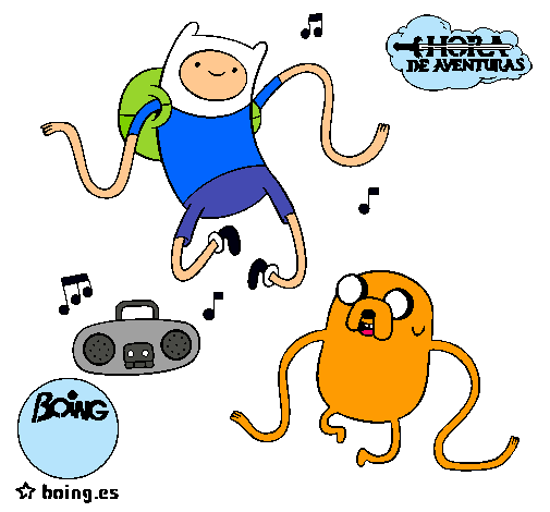 Finn y Jake escuchando música