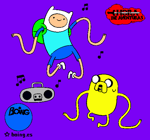 Finn y Jake escuchando música