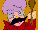 Dibujo Chef con bigote pintado por juanfe