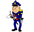 Dibujo Policía haciendo multas pintado por blanco-alber