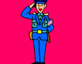 Dibujo Policía saludando pintado por bianqui