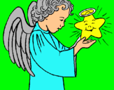 Dibujo Ángel y estrella pintado por MAYCOL