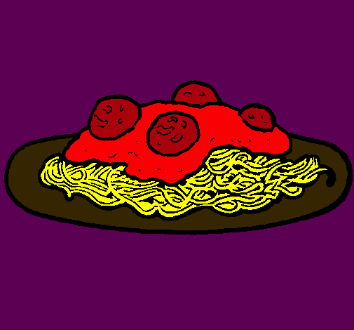 Dibujo Espaguetis con carne pintado por migl
