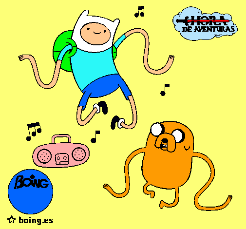 Finn y Jake escuchando música