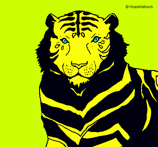 Dibujo Tigre pintado por liguen