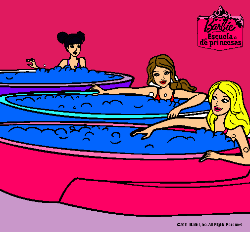 Barbie y sus amigas en el jacuzzi