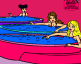 Dibujo Barbie y sus amigas en el jacuzzi pintado por anaispaolavi