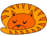 Dibujo Gato durmiendo pintado por jime8175