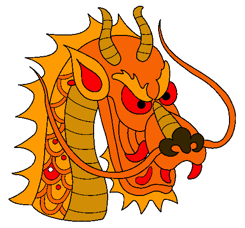 Dibujo Cabeza de dragón pintado por elian10