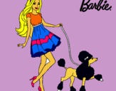 Dibujo Barbie paseando a su mascota pintado por aryadna2