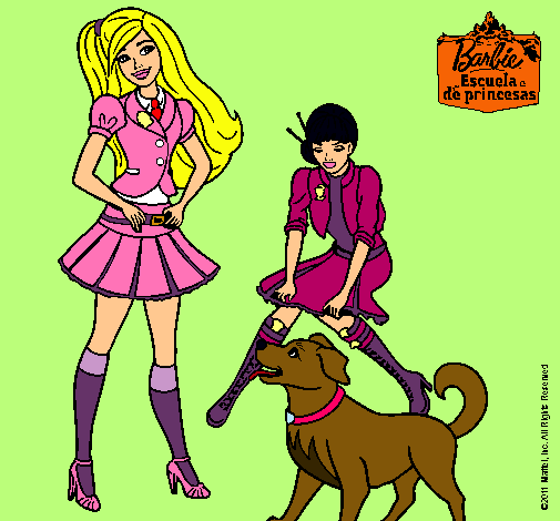 Barbie con su perrito y una amiga