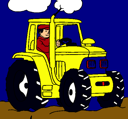 Dibujo Tractor en funcionamiento pintado por miniguasa
